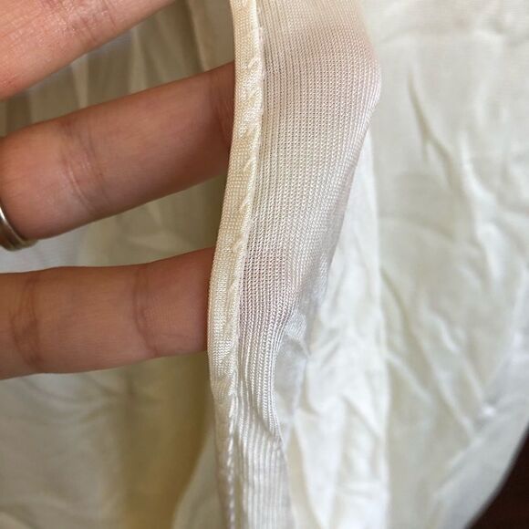 Vintage 70s 80s Nylon Nightgown Pajama Dress Beige - Picture 8 of 10